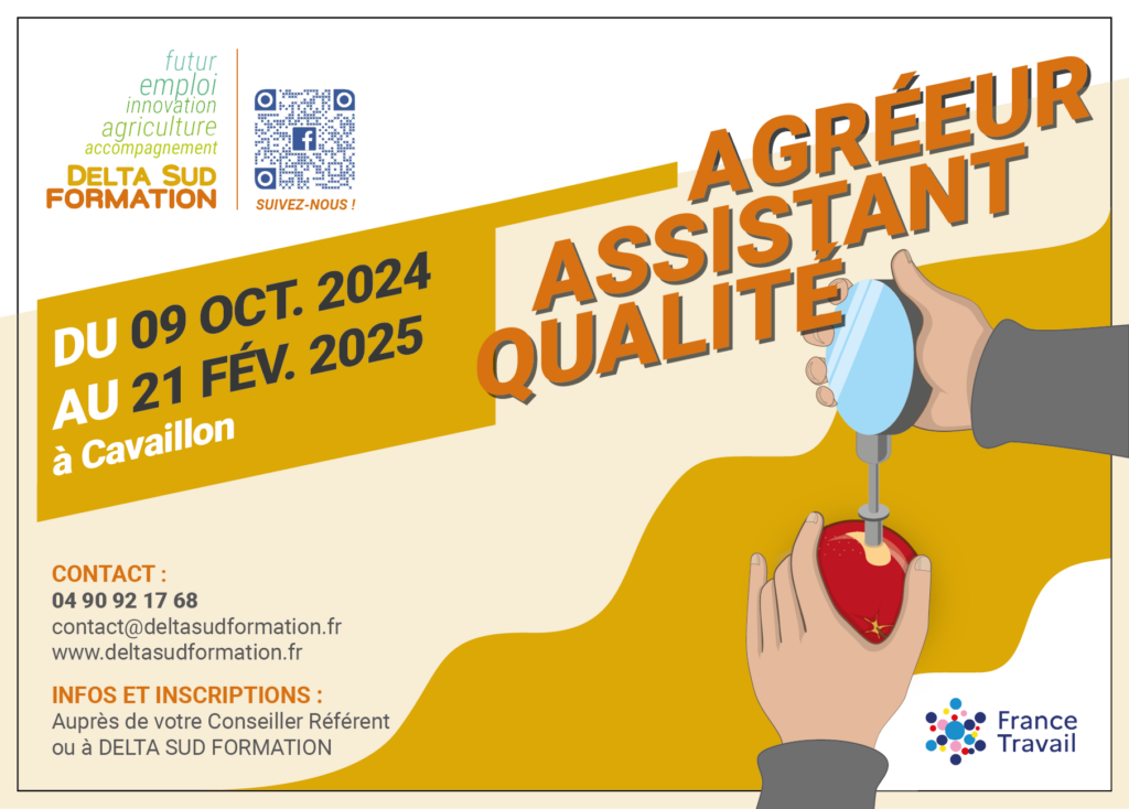 Flyer Formation Agréeur Assistant Qualité 2024-2025 à Cavaillon