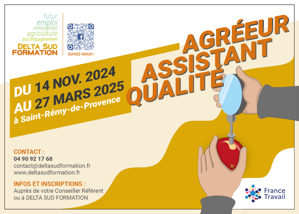 Flyer Formation Agréeur Assistant Qualité 2024-2025 à Saint-Rémy-de-Provence